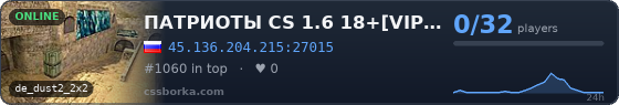 ПАТРИОТЫ CS 1.6 18+[VIP] STEELL PATRIOTS