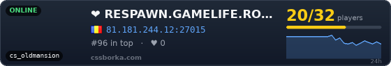 ❤     RESPAWN.GAMELIFE.RO | VIP FREE | STEAM ON = VIP ❤