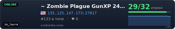 ~ Zombie Plague GunXP 24/7 ~ Double XP 06-10PM EET