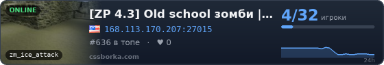 [ZP 4.3] Old school зомби | VIP бесплатно всем