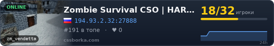 Zombie Survival CSO | HARDCORE [LVL|AMMO]
