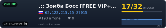 .:: Зомби Босс [FREE VIP+CSO+LVL+Обнова] ::.