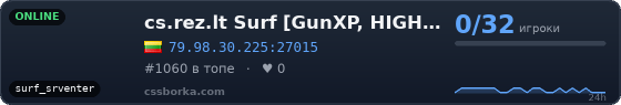 cs.rez.lt Surf [GunXP, HIGH XP, Respawn, JetPack]