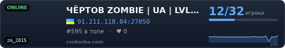 ЧЁРТОВ ZOMBIE | UA | LVL | FREE VIP | SKINS
